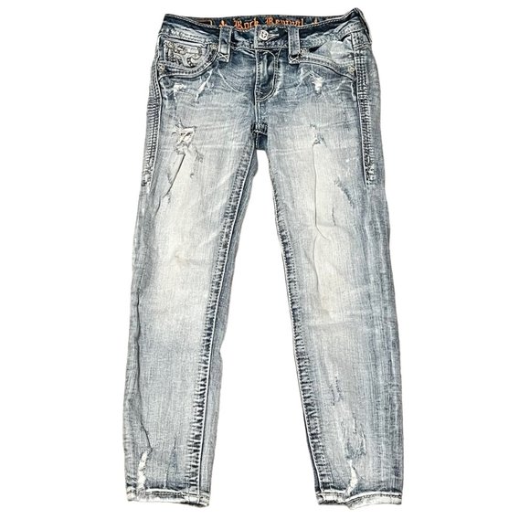 Rock Revival 25 Rima Ankle Length Skinny Distressed Jeans - Picture 2 of 13